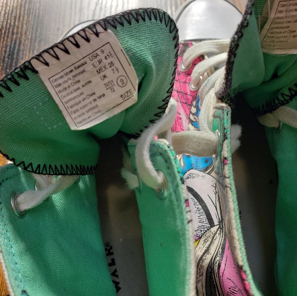 Airwalk multi color Converse vans skater hi tops 90s y2k neon canvas sho… - Picture 8 of 10